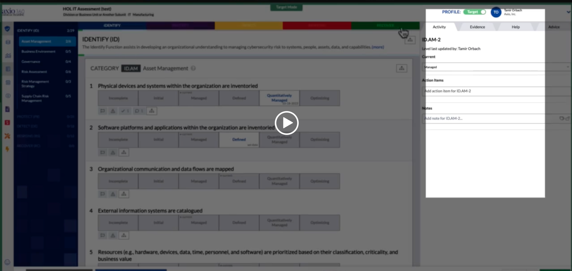 How to Set Target Values – Axio